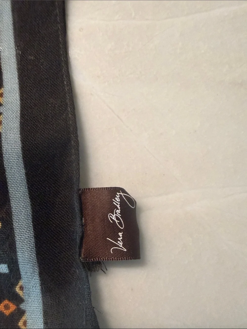 Vera Bradley Brown Floral Medallion scarf , wrap with Orange & Cream Accents